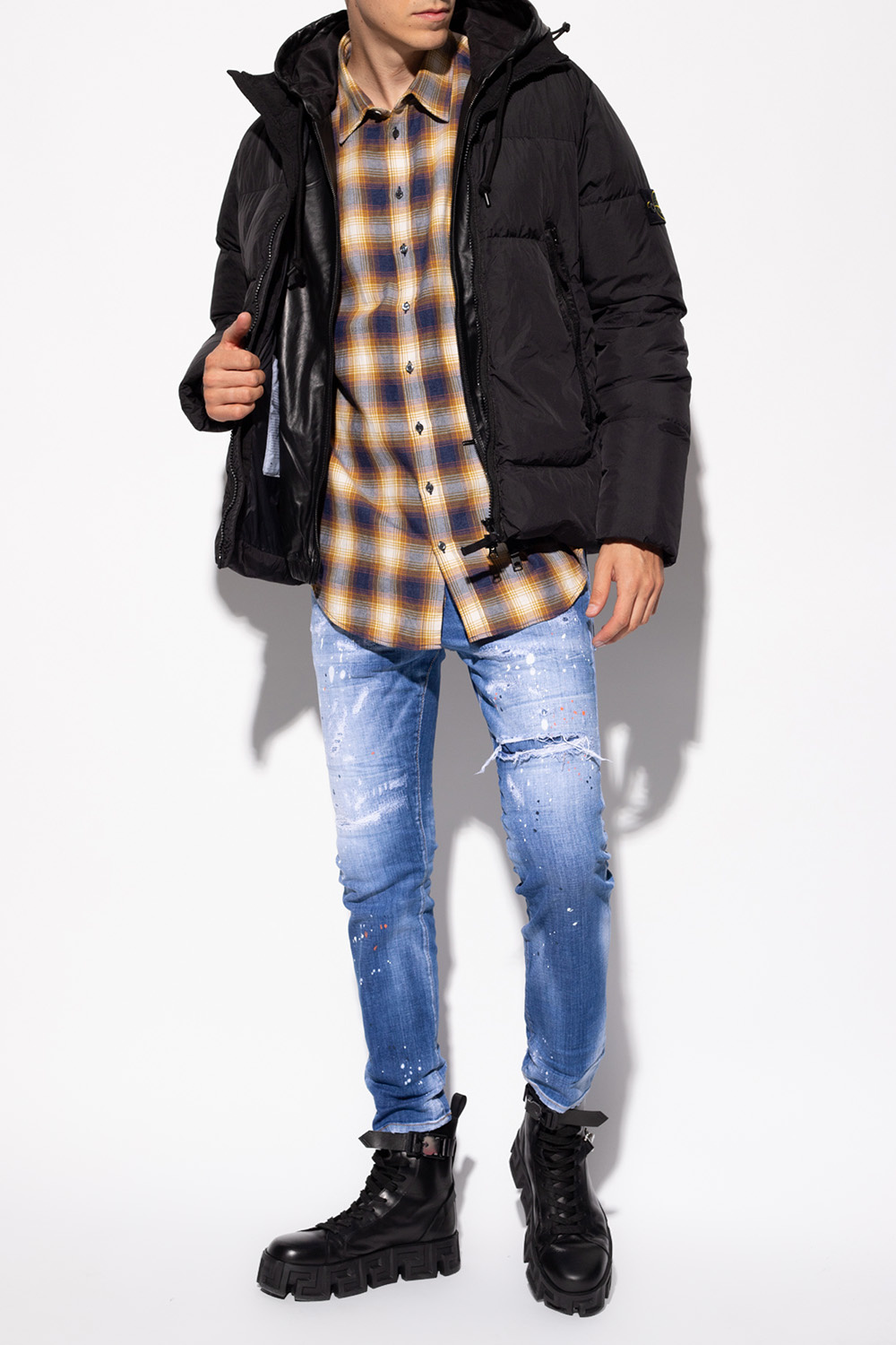 AllSaints 'Penton' hooded leather jacket | Men's Clothing | Vitkac